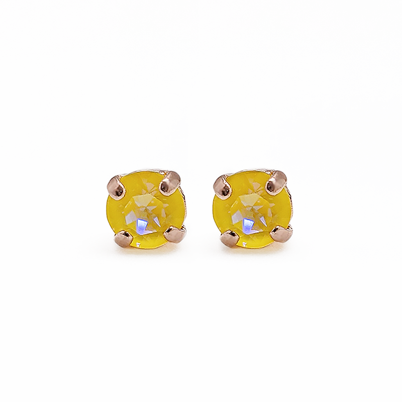 Petite Single Stone Post Earrings in Sun-Kissed "Sunshine"