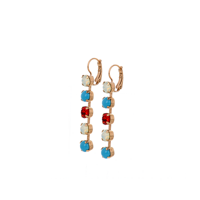 Five Stone Leverback Earrings in "Happiness"