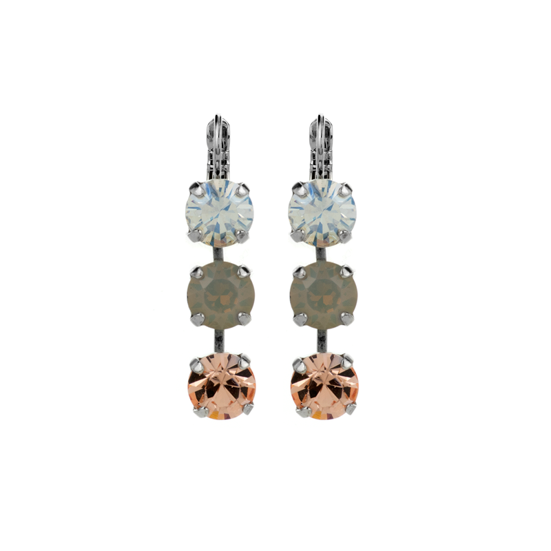 Must-Have Three Stone Leverback Earrings in "Peace"