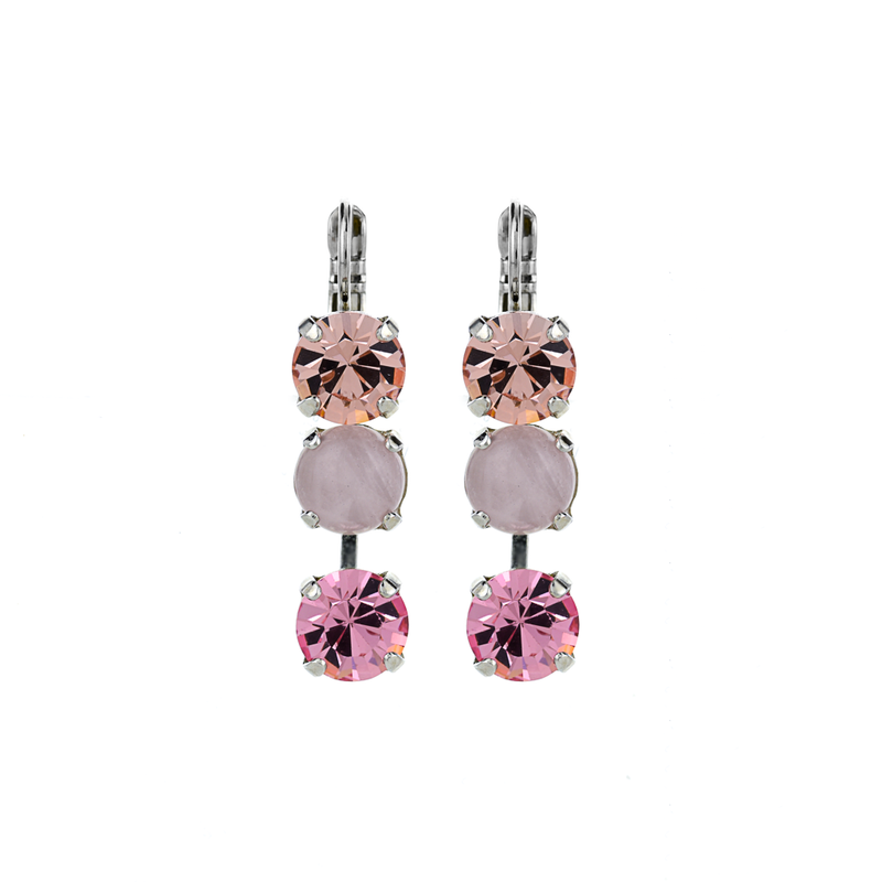 Must-Have Three Stone Leverback Earrings in "Love"