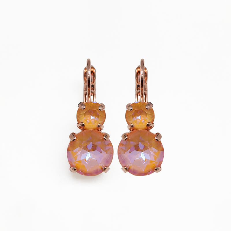 Double Round Leverback Earrings in Sun-Kissed "Peach"