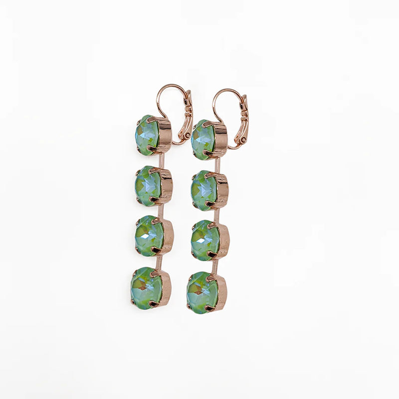 Four Stone Leverback Earrings in Sun-Kissed "Peridot"
