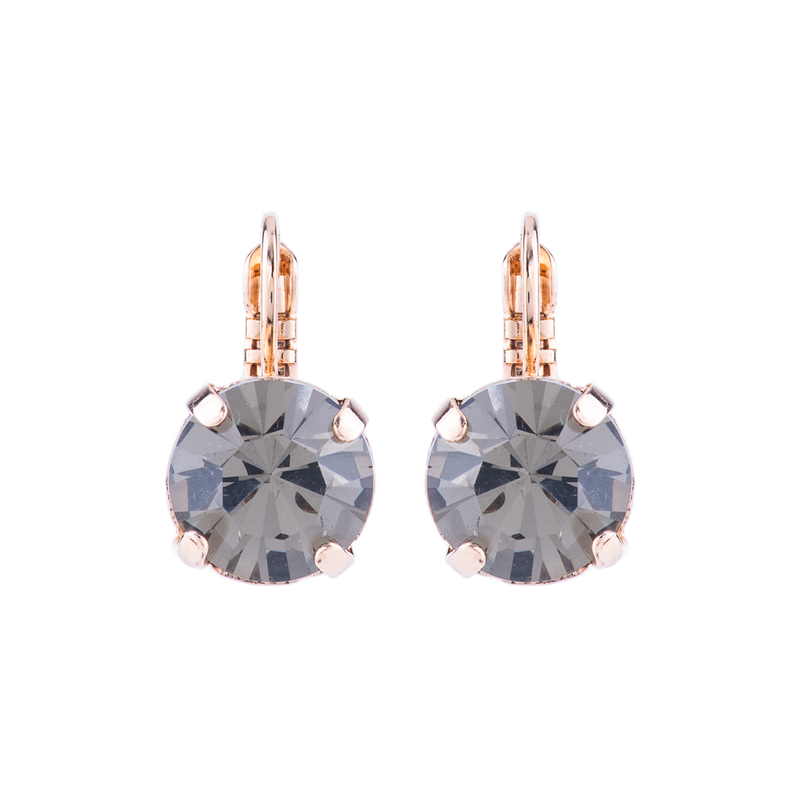 Lovable Everyday Round Leverback Earrings in Black Diamond