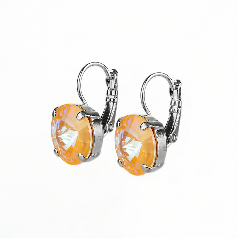 Everyday Rivoli Leverback Earrings in "Sun-Kissed Peach"