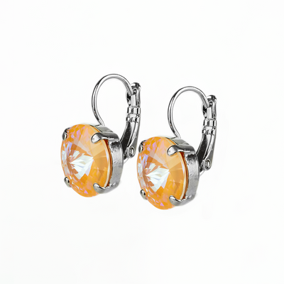 Double Round Leverback Earrings in Sun-Kissed "Peach"