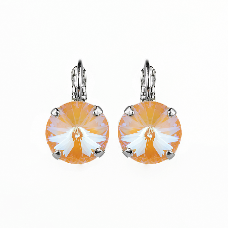 Everyday Rivoli Leverback Earrings in "Sun-Kissed Peach"