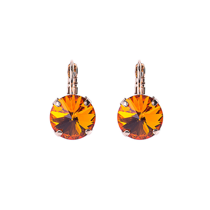 Lovable Everyday Rivoli Leverback Earrings in "Tangerine"