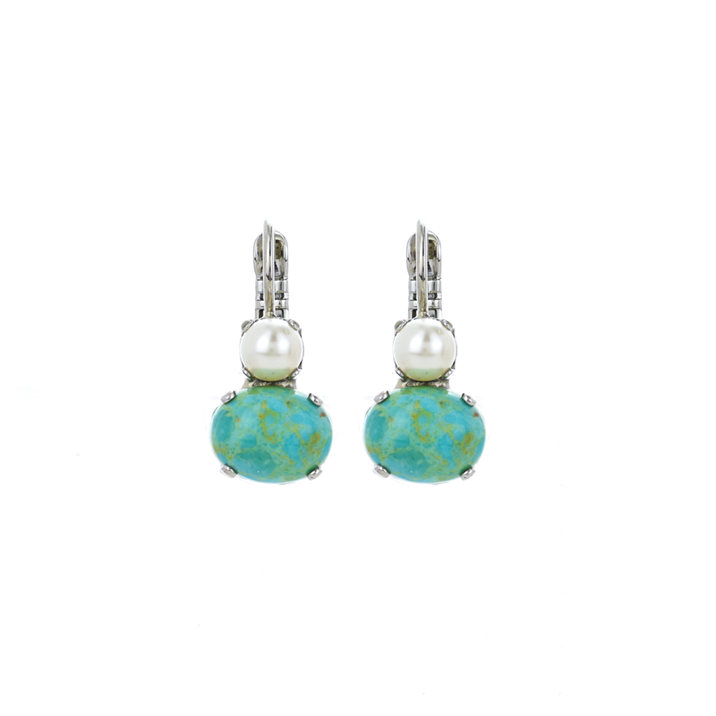 Round and Oval Leverback Earrings in "Happiness-Turquoise"