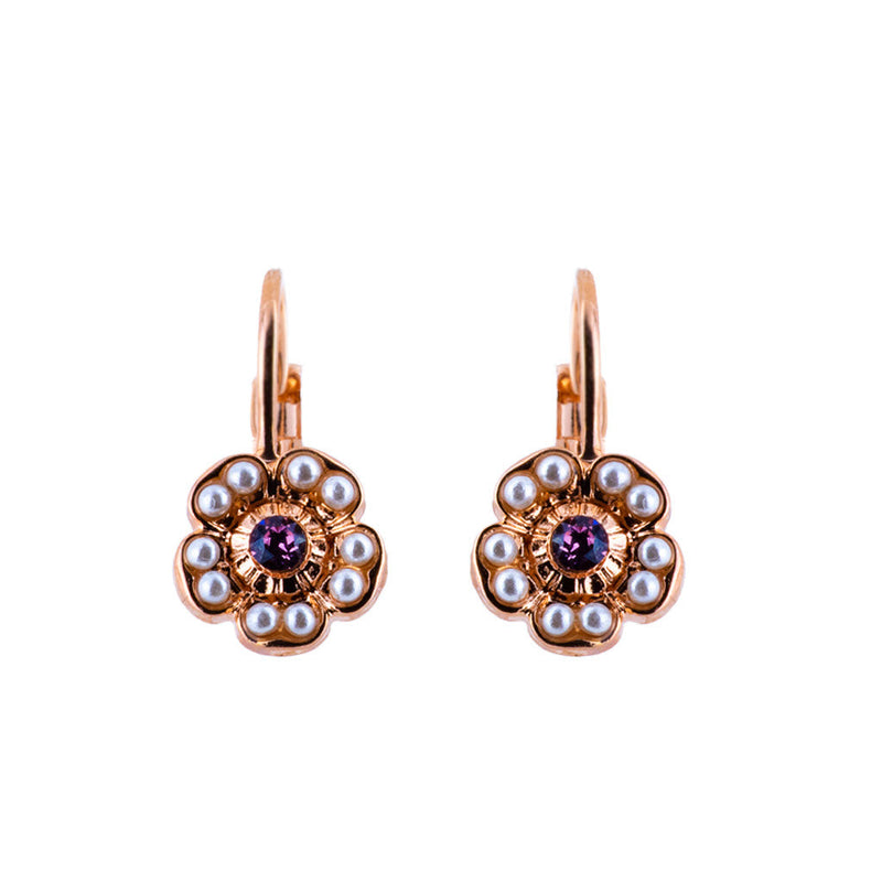 Petite Cosmos Leverback Earrings in "Cake Batter"