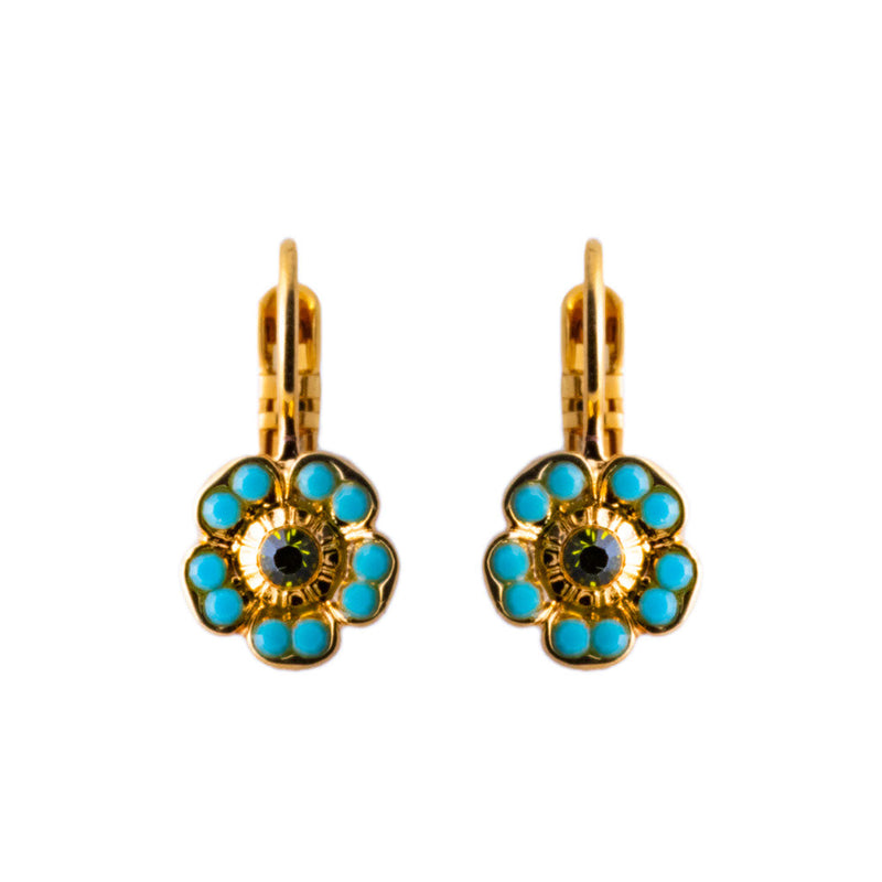 Petite Cosmos Leverback Earrings in "Pistachio"