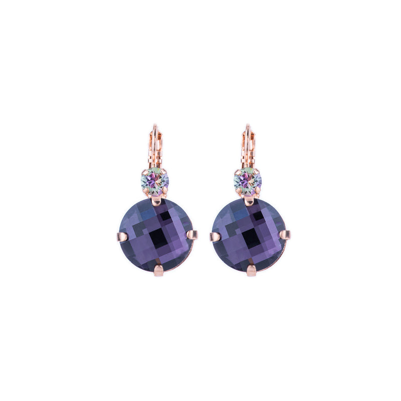 Extra Luxurious Double Stone Leverback Earrings in "Wildberry"