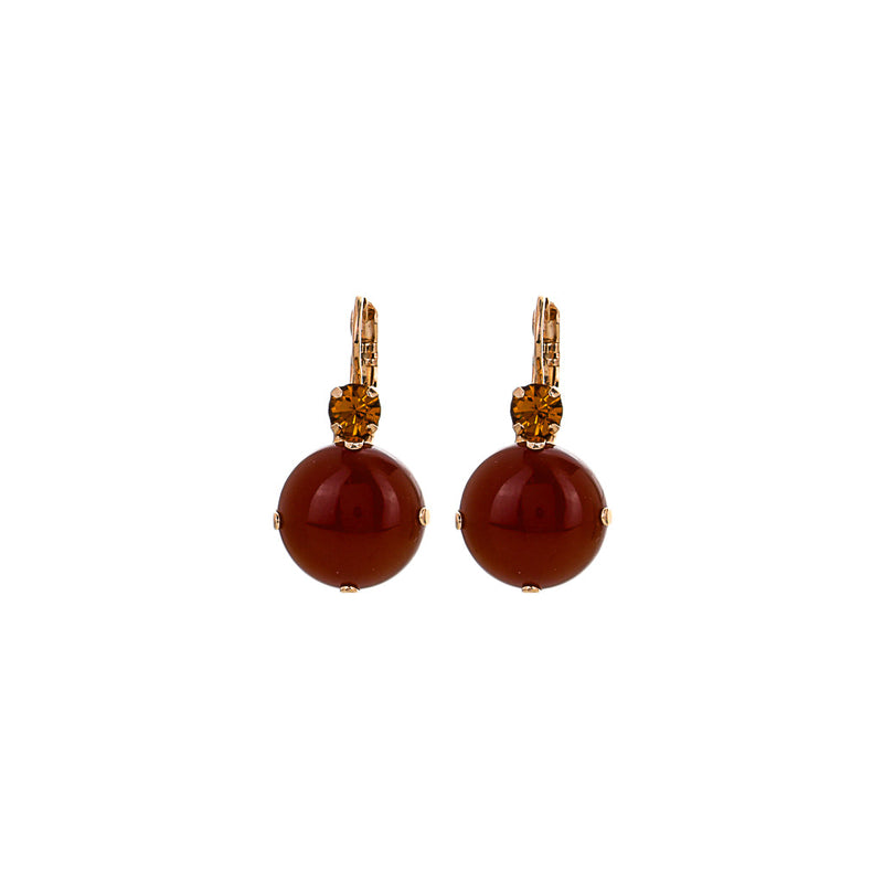 Extra Luxurious Double Stone Leverback Earring in "Topaz and Carnelian"