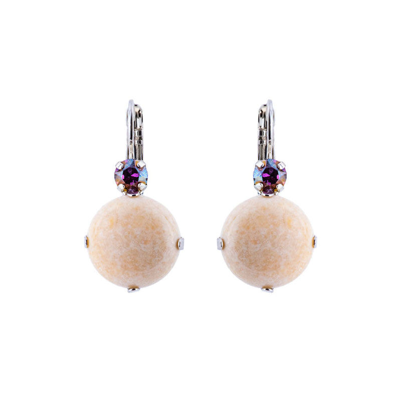 Extra Luxurious Double Stone Leverback Earrings in "Cake Batter"