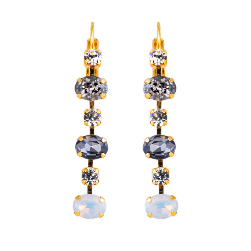 Alternating Oval and Round Leverback Earrings in "Ice Queen"