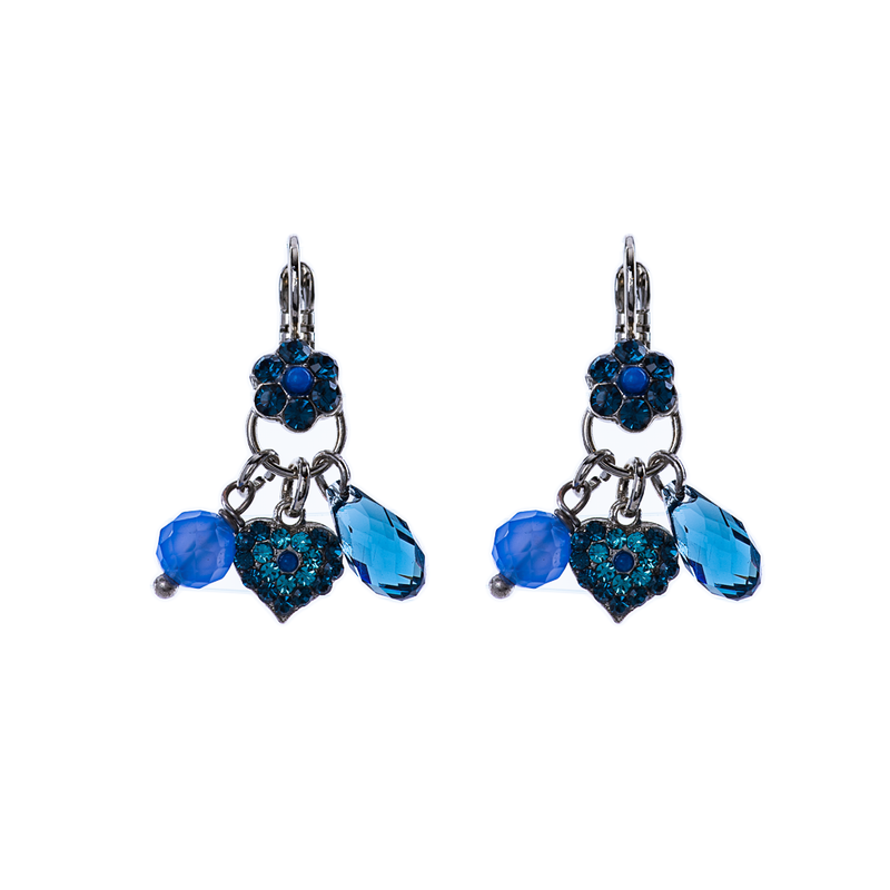 Petite Flower Dangle Leverback Earrings in "Sleepytime"