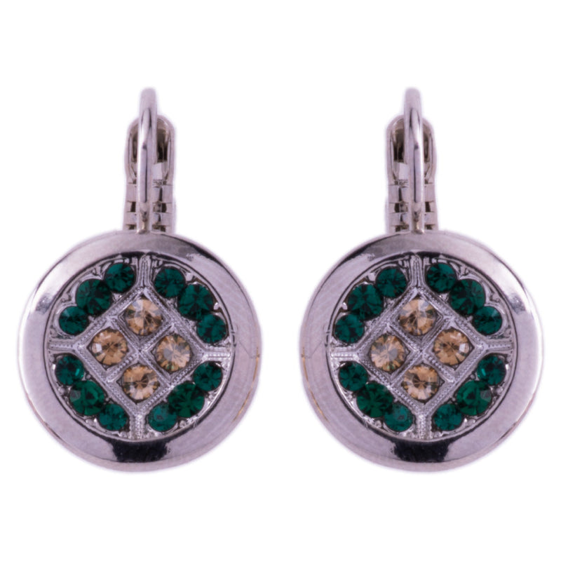 Round Embellished Leverback Earrings in "Circle of Life"