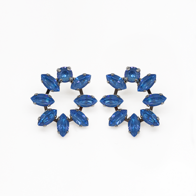 Marquise and Round Open Post Earrings in Sun-Kissed "Ocean"