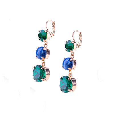 Extra Luxurious Trio Stone Leverback Earrings in "Chamomile"