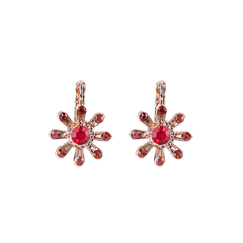 Hibiscus Flower Leverback Earrings in "Hibiscus"