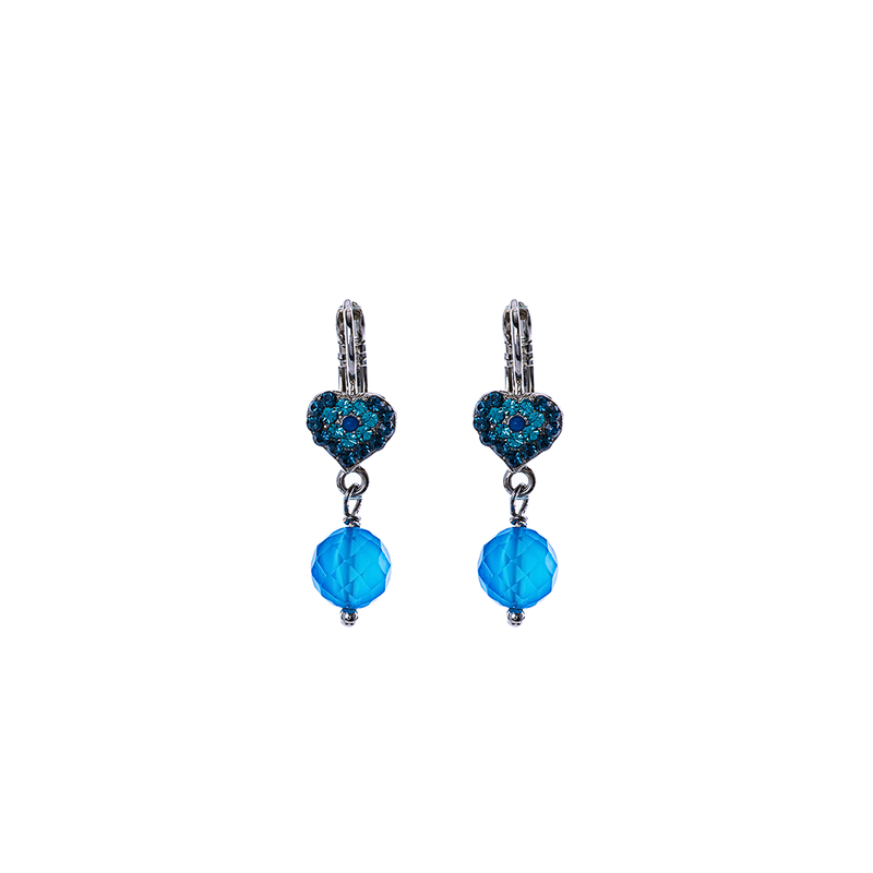 Petite Heart Dangle Leverback Earrings in "Sleepytime"