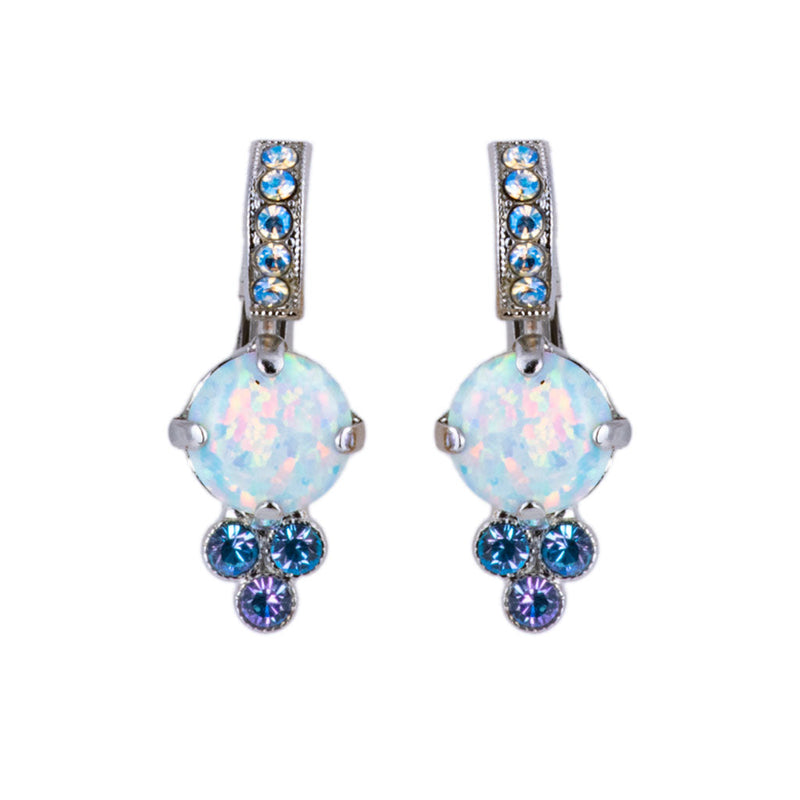 Trio Cluster Embellished Leverback Earrings in "Ice Queen"