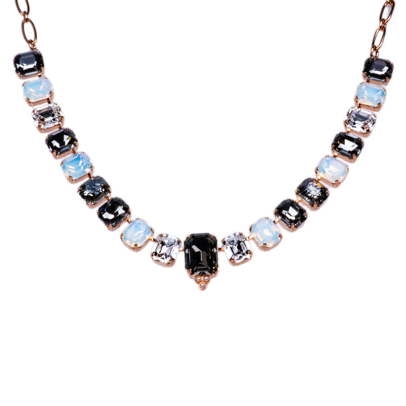 Emerald Cut Trio Cluster Necklace in "Ice Queen"