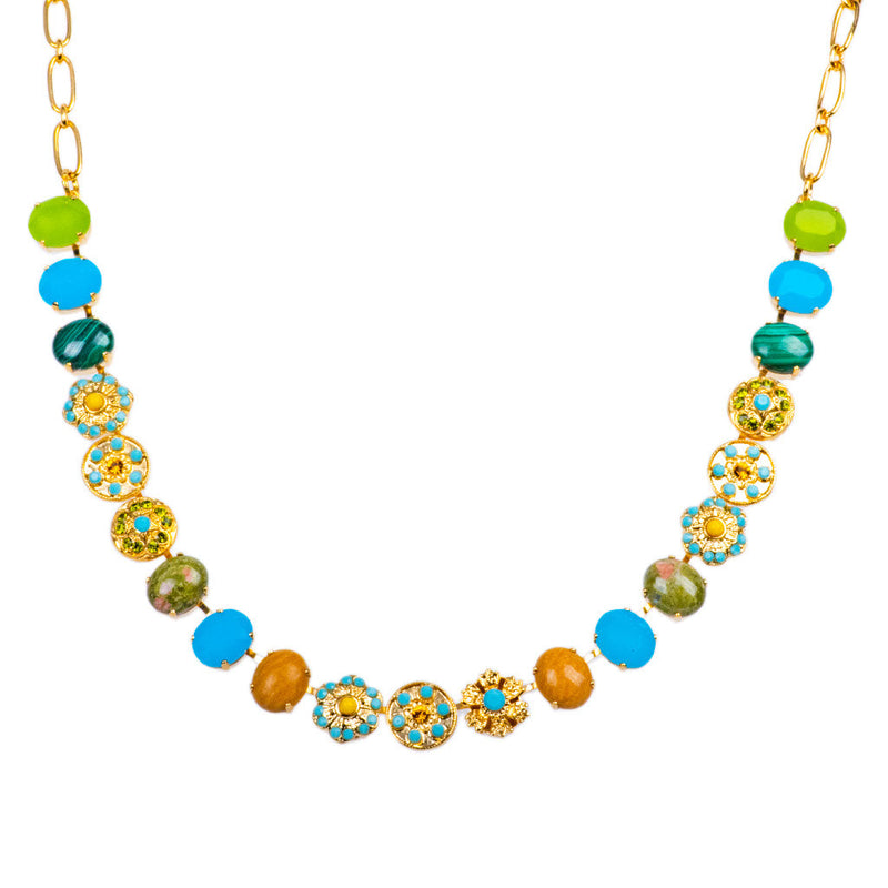 Lovable Oval Flower Necklace in "Pistachio"