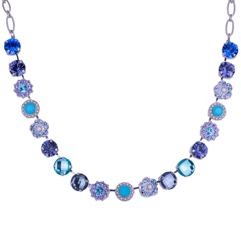 Rosette Necklace in "Electric Blue"