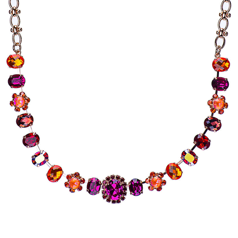 Oval Necklace with Center Oval Cluster in "Hibiscus"