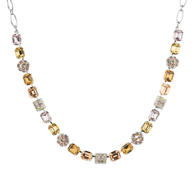 Emerald Cut Rosette Necklace in "Meadow Brown"