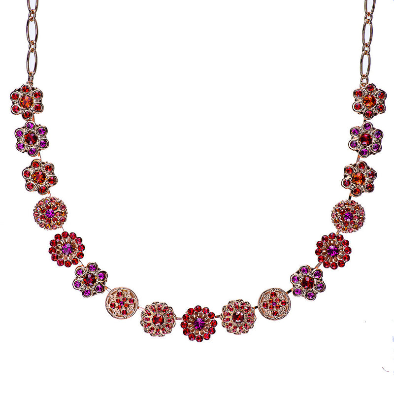 Extra Luxurious Rosette Necklace in "Hibiscus"