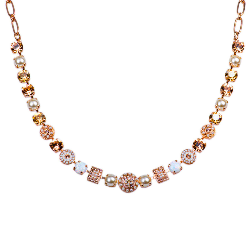 Cluster and Pavé Necklace in "Cookie Dough"