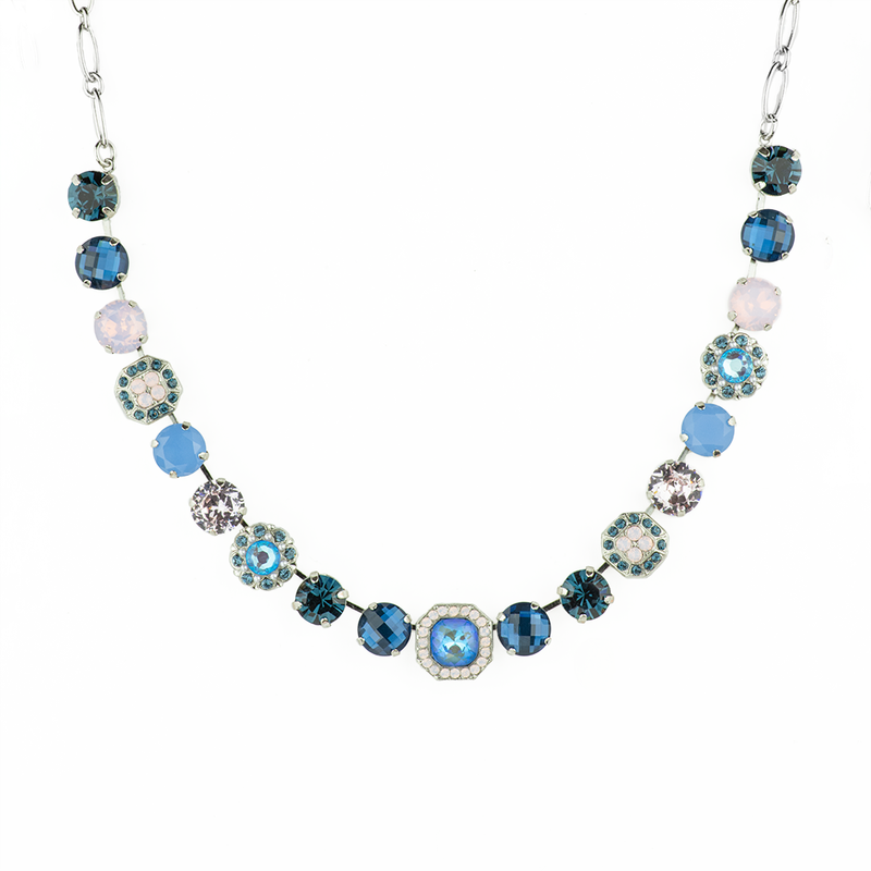 Lovable Square Cluster Necklace in "Blue Morpho"