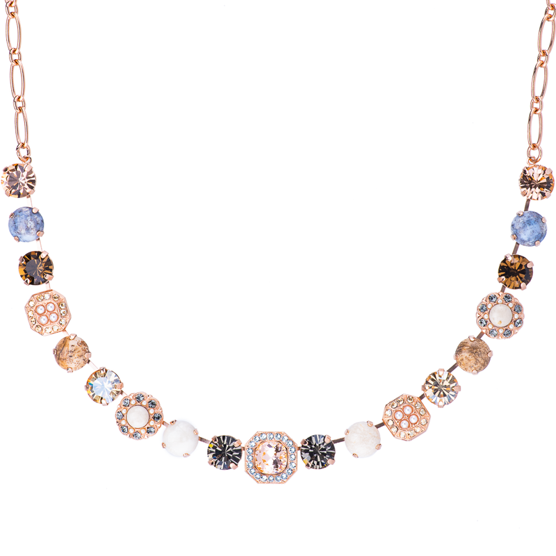 Lovable Square Cluster Necklace in "Earl Grey"