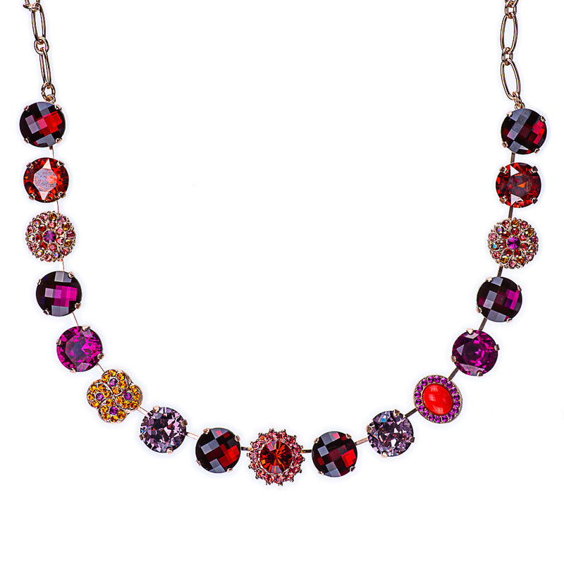 Extra Luxurious Cluster Necklace in "Hibiscus"