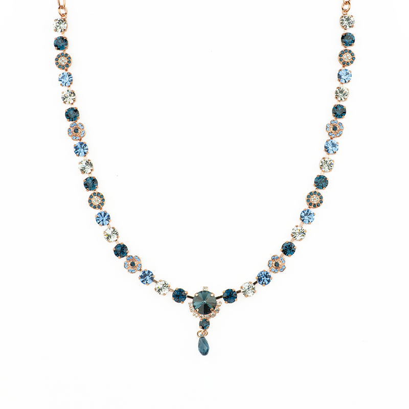 Necklace with Rivoli Center Cluster "Night Sky"