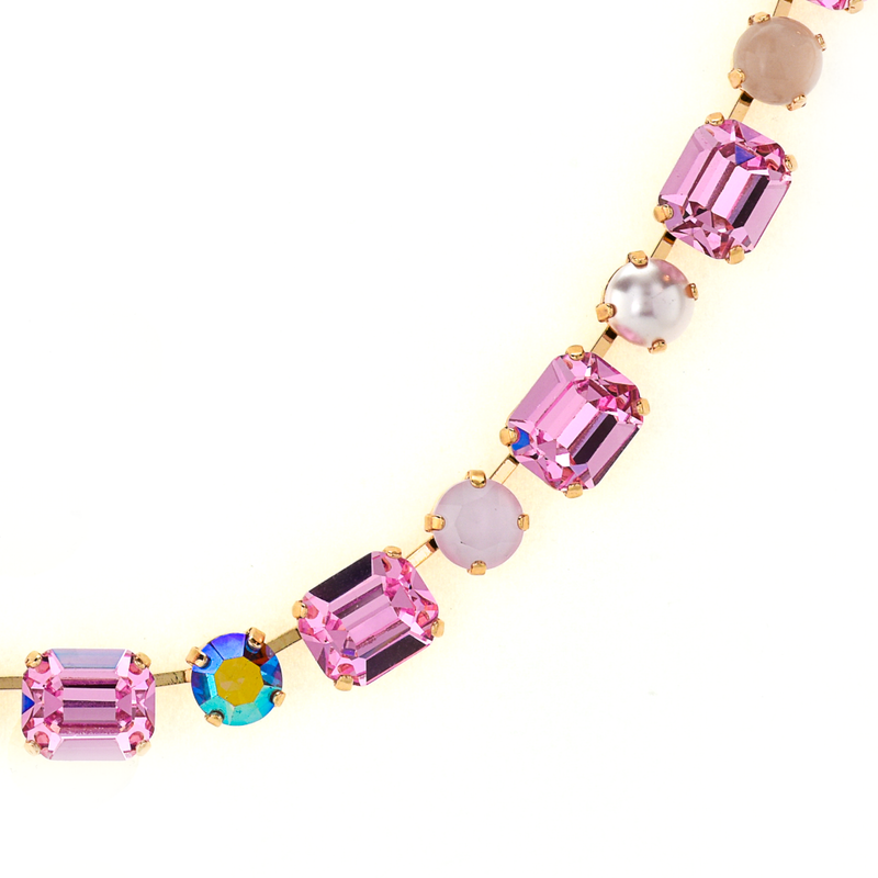 Emerald Cut and Round Necklace in "Love"