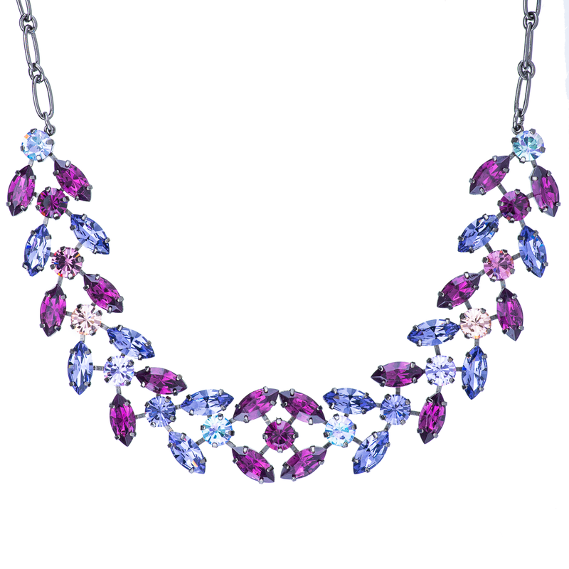 Double Marquise Row Necklace in "Wildberry"