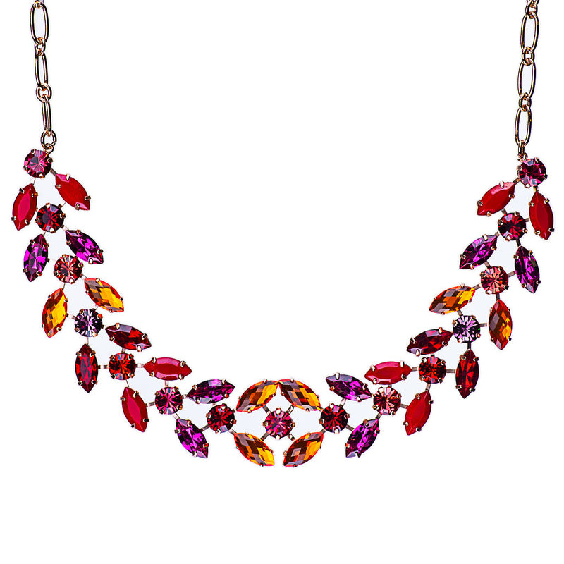 Double Marquise Row Necklace in "Hibiscus"