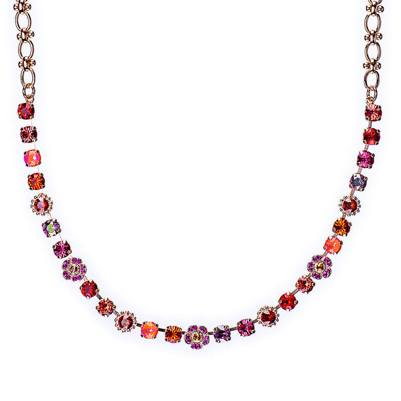 Petite Flower Cluster Necklace in "Hibiscus"