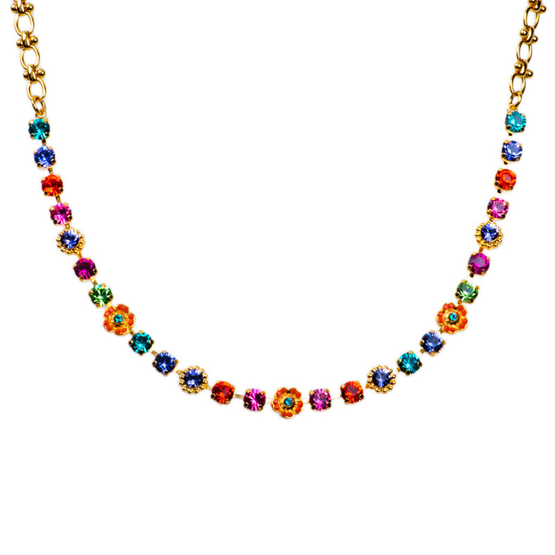 Petite Flower Cluster Necklace in "Rainbow Sherbet"