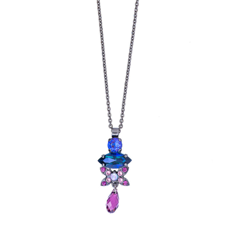 Round Marquise X Pendant in "Wildberry"