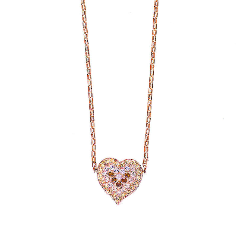 Double Sided Pavé Heart Pendant in "Chai"