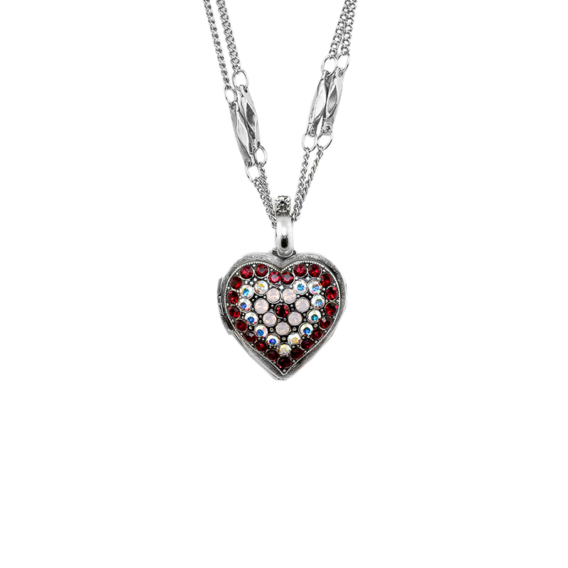 Encrusted Heart Locket Pendant in "True Romance"