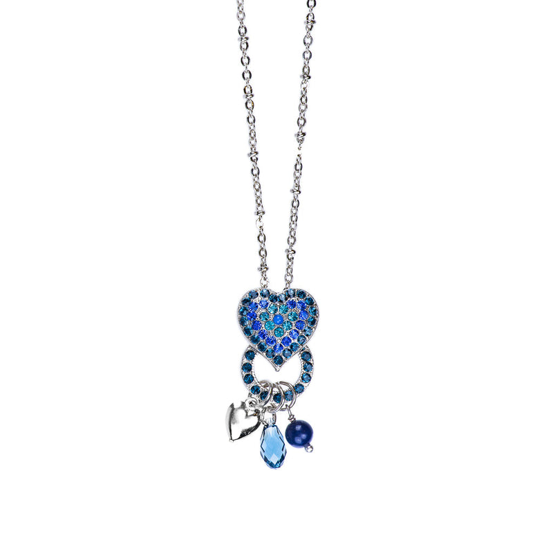 Open Circle Heart Pendant with Dangle Charms in "Sleepytime"