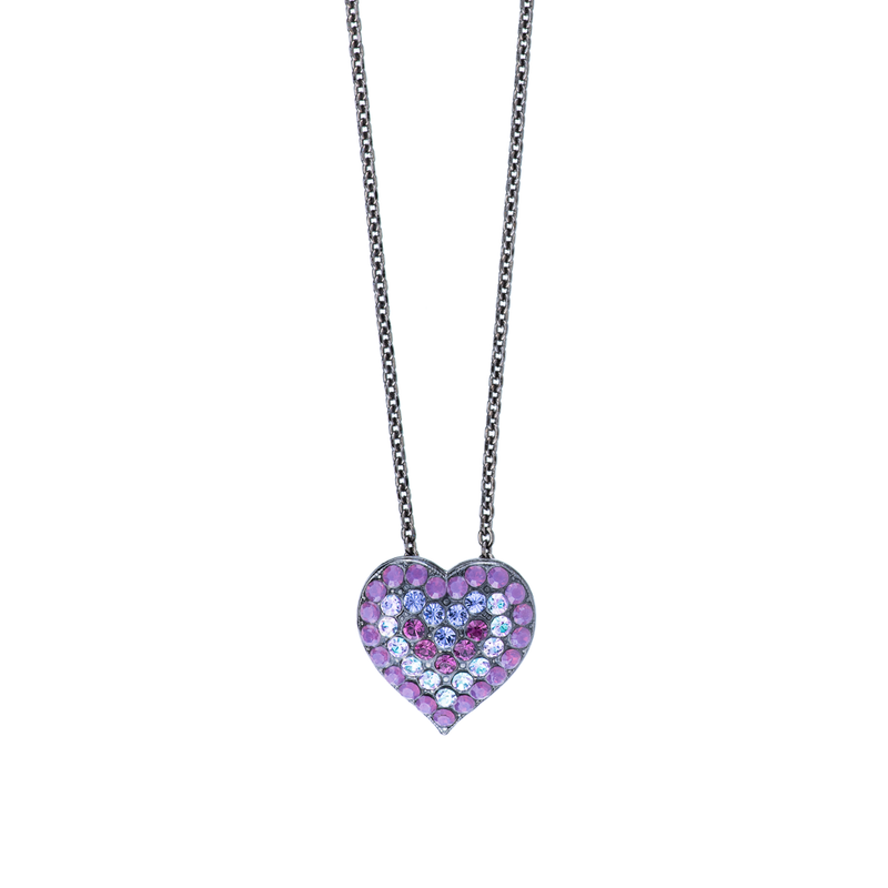 Pavé Heart Pendant in "WIldberry"