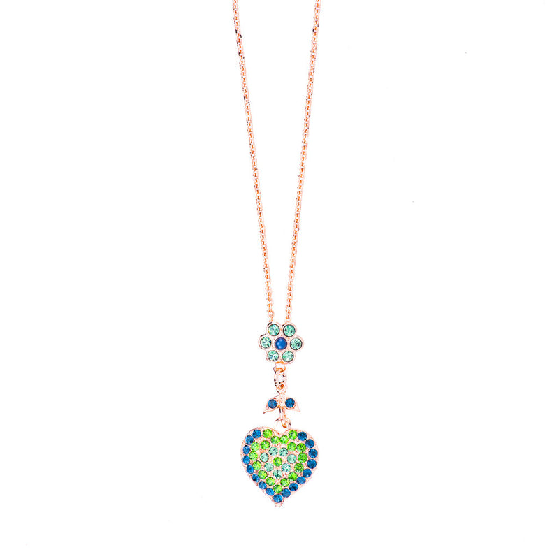 Heart and Petite Flower Pendant in "Chamomile"