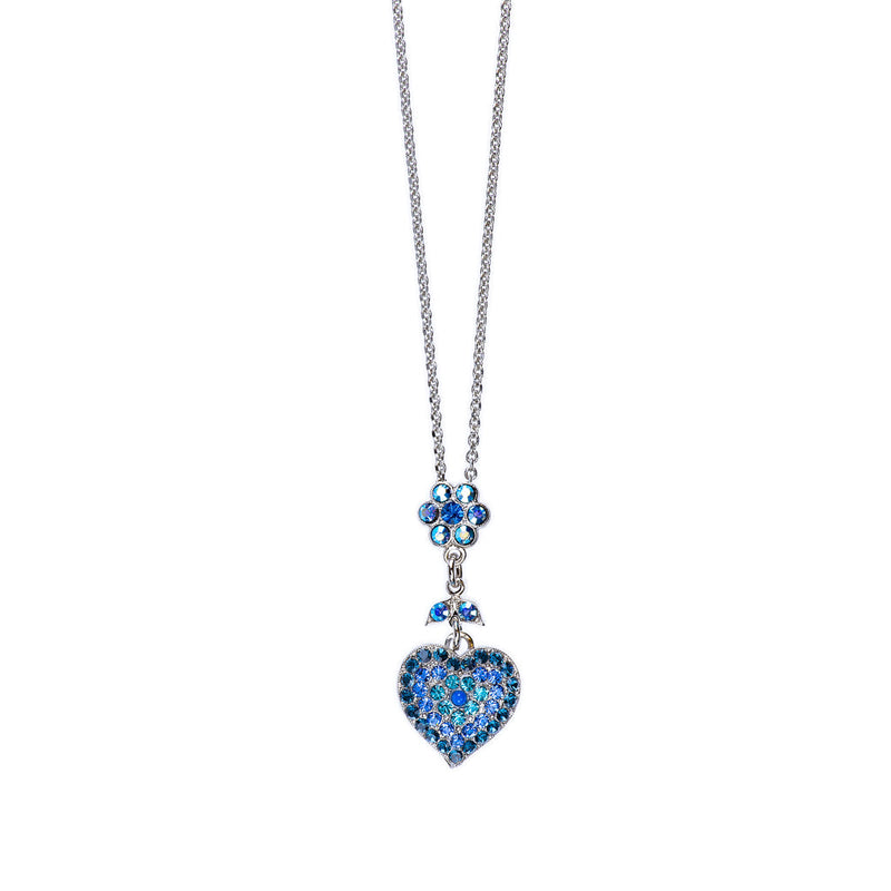 Heart and Petite Flower Pendant in "Sleepytime"