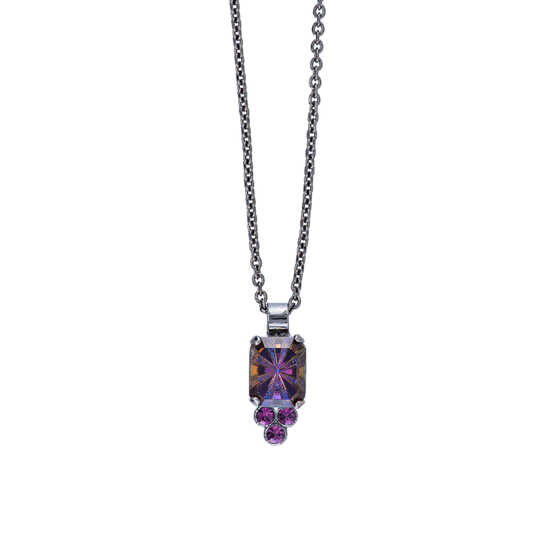 Petite Emerald Cut Pendant in "Wildberry"