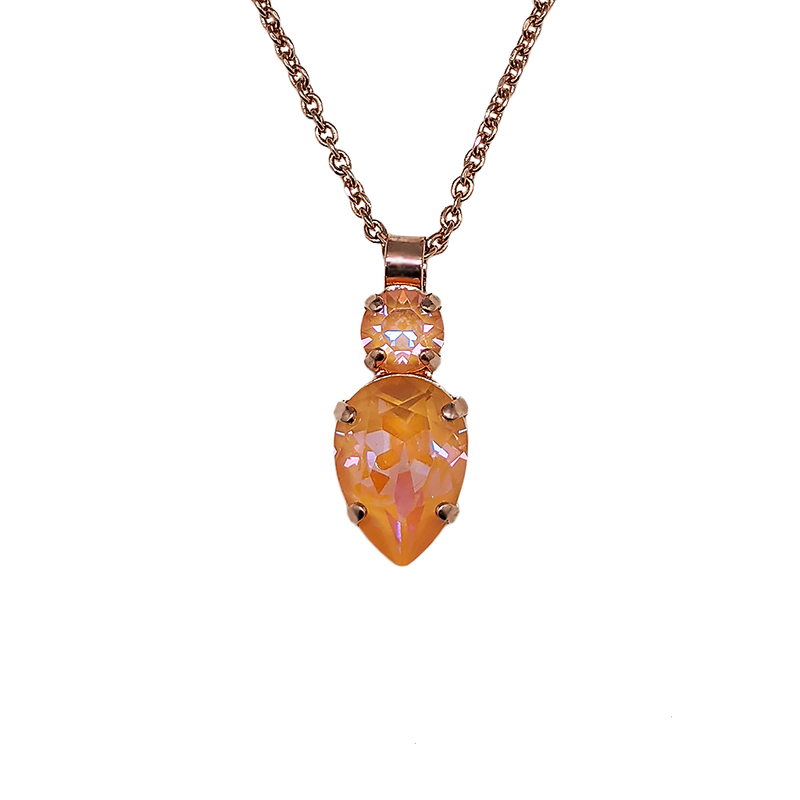 Double Round and Pear Pendant in Sun-Kissed "Peach"